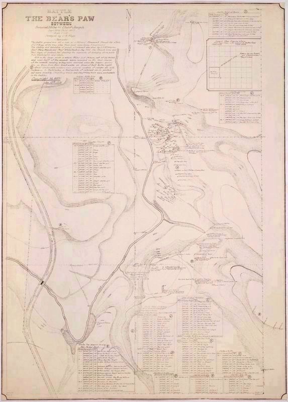 Noyes Map of the Bear Paw Battlefield image. Click for full size.
