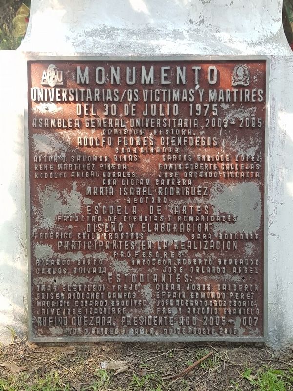 Monument to the University's Victims and Martyrs Marker. Click for full size. Monument to the University's Victims and Martyrs Marker image. Click for full size.