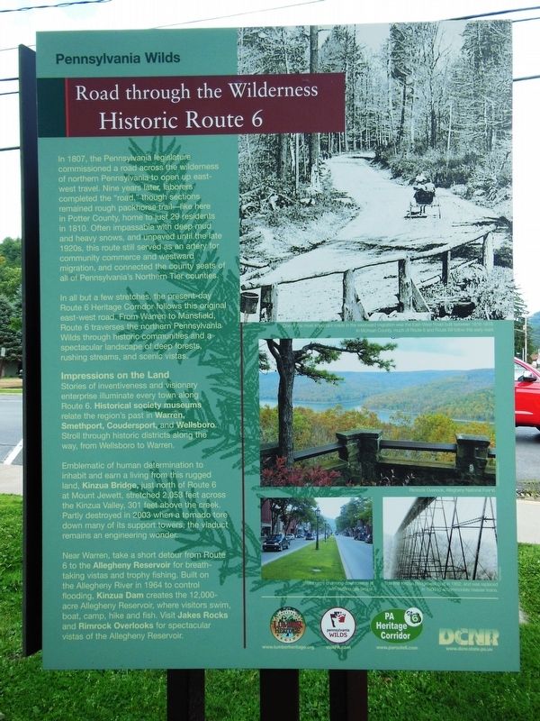 Road through the Wilderness  Historic Route 6 Marker image. Click for full size.