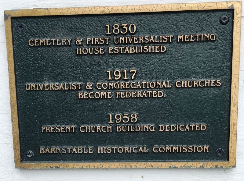 The Federated Church of Hyannis Marker image. Click for full size.