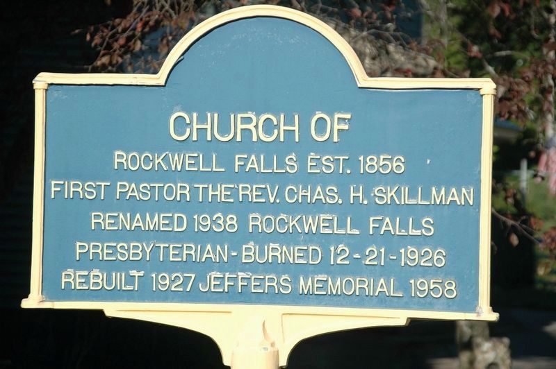 Church of Rockwell Falls Marker image. Click for full size.