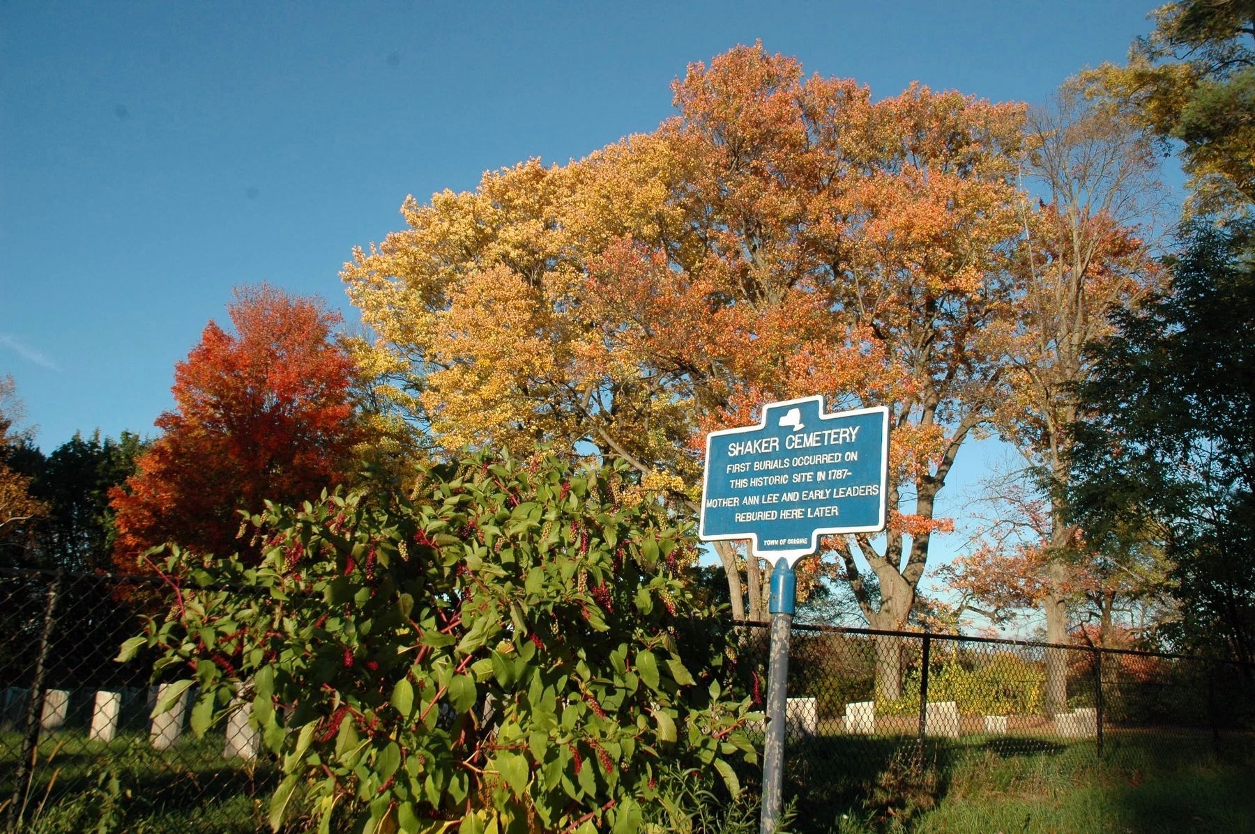 Shaker Cemetery Marker. Click for full size. Shaker Cemetery Marker image. Click for full size.