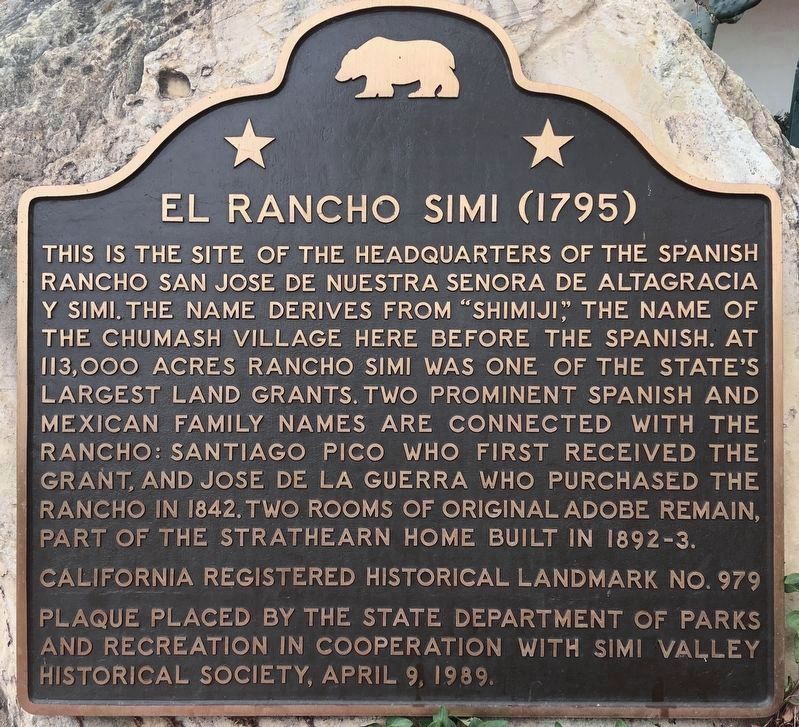 El Rancho Simi Marker image. Click for full size.