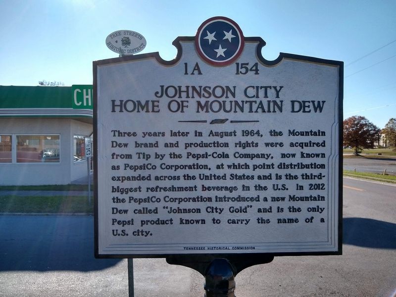Johnson City Home of Mountain Dew Marker (Side 2) image. Click for full size.