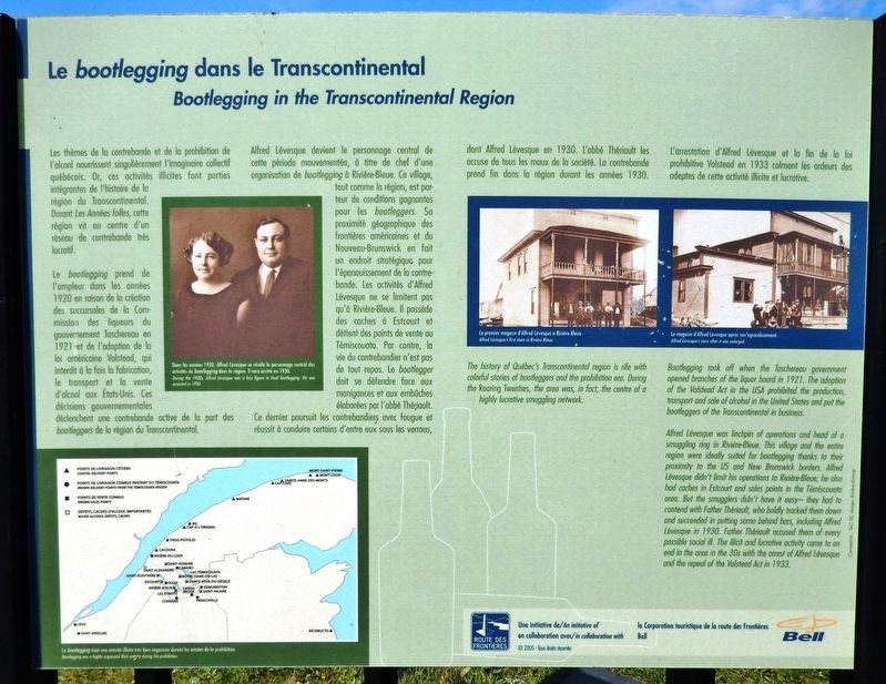 Le <i>bootlegging</i> dans le Transcontinental/<br>Bootlegging in the Transcontinental Region Marker image. Click for full size.