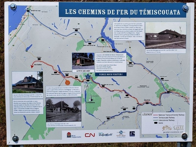 Les Chemins de Fer Du Témiscouata /<br>The Témiscouata Railways Marker. Click for full size. Les Chemins de Fer Du Témiscouata /<br>The Témiscouata Railways Marker image. Click for full size.
