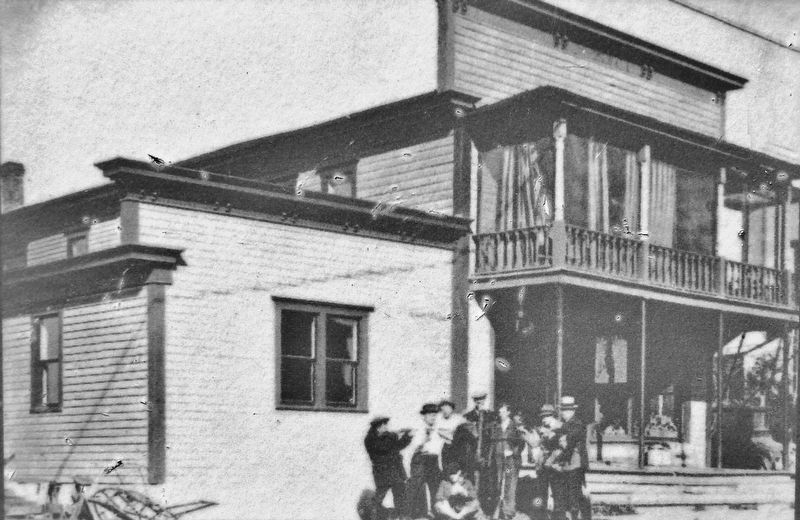 Marker detail: Alfred L�vesque's store after it was enlarged image. Click for full size.