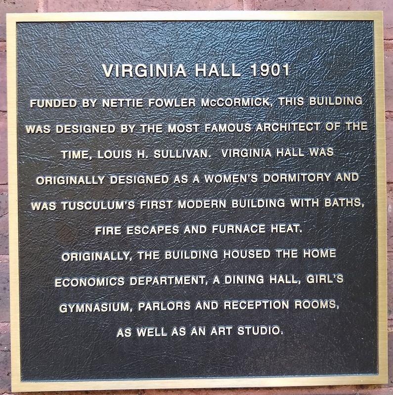 Virginia Hall 1901 Marker image. Click for full size.