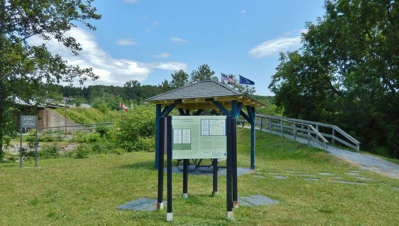 The Canada-USA Border Marker (<i>wide view</i>). Click for full size. The Canada-USA Border Marker (<i>wide view</i>) image. Click for full size.
