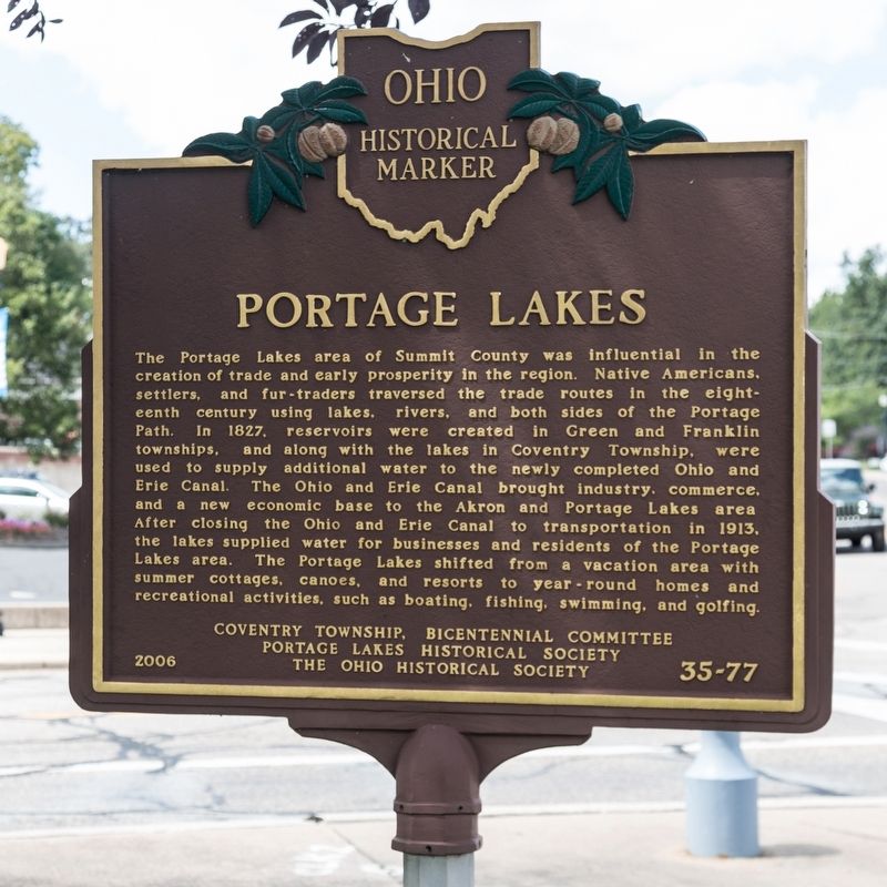 Portage Lakes side of marker image. Click for full size.