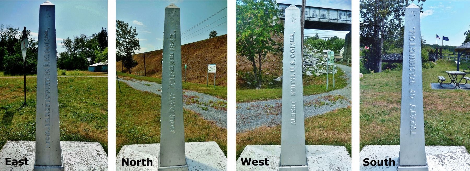 Canada-USA Cast Iron Border Post detail image. Click for full size.