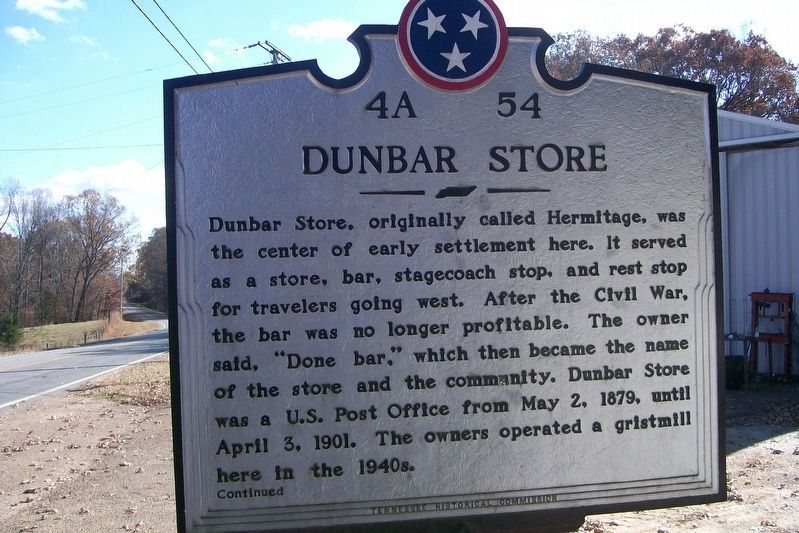 Dunbar Store Marker (side 1) image. Click for full size.