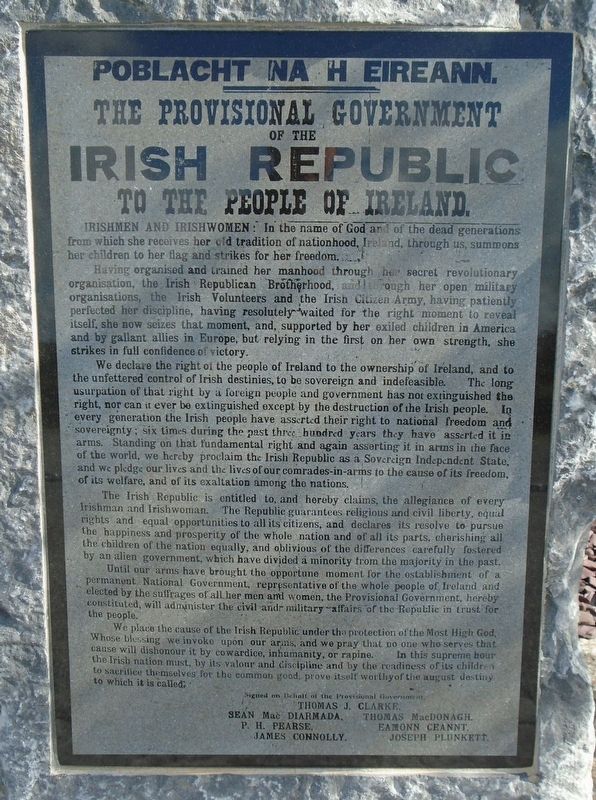 Proclamation of the Irish Republic Marker image. Click for full size.