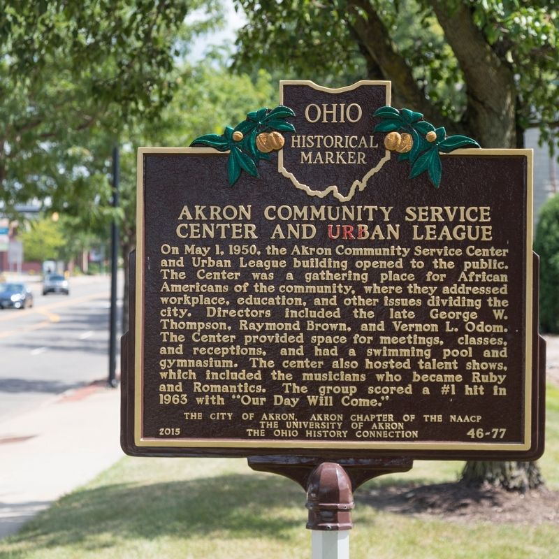 Akron Community Service Center and Urban League Marker image. Click for full size.