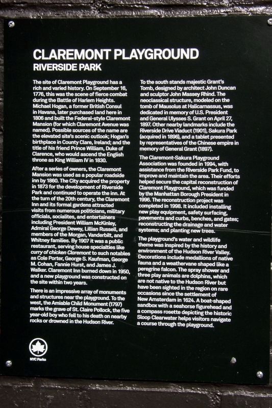 Claremont Playground Marker, 2017 image. Click for full size.