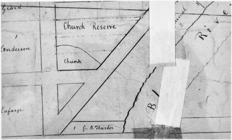 Marker detail: Plan d’Upton en 1866 / Upton plan, 1866 image. Click for full size.