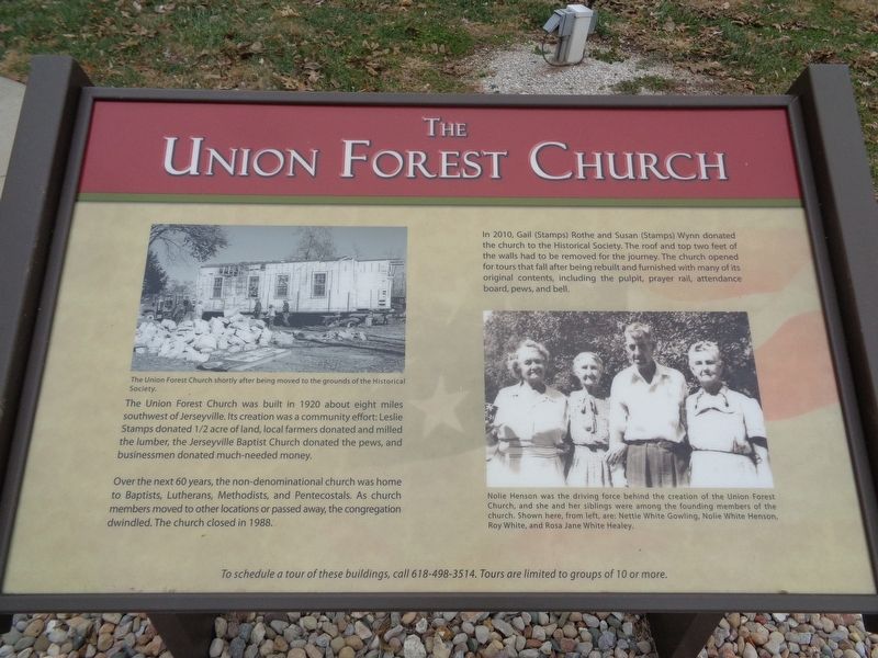The Union Forest Church Marker image. Click for full size.