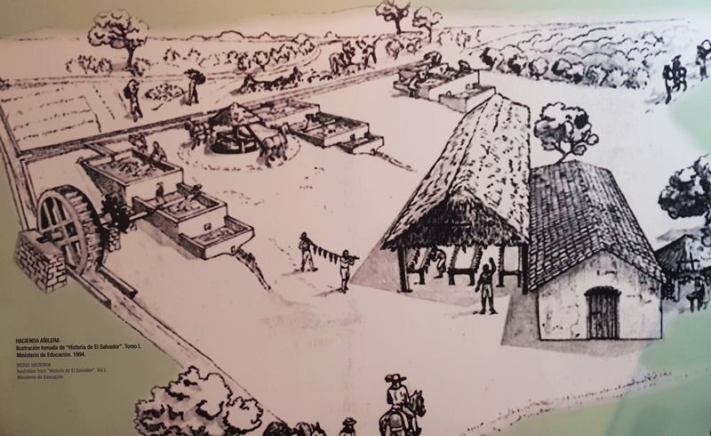 An artist's rendering of an indigo hacienda image. Click for full size.
