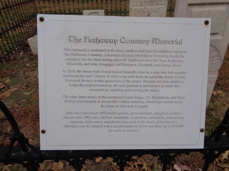 The Hathaway Cemetery Memorial. Click for full size. The Hathaway Cemetery Memorial image. Click for full size.