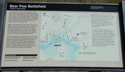 Bear Paw Battlefield Marker image. Click for full size.