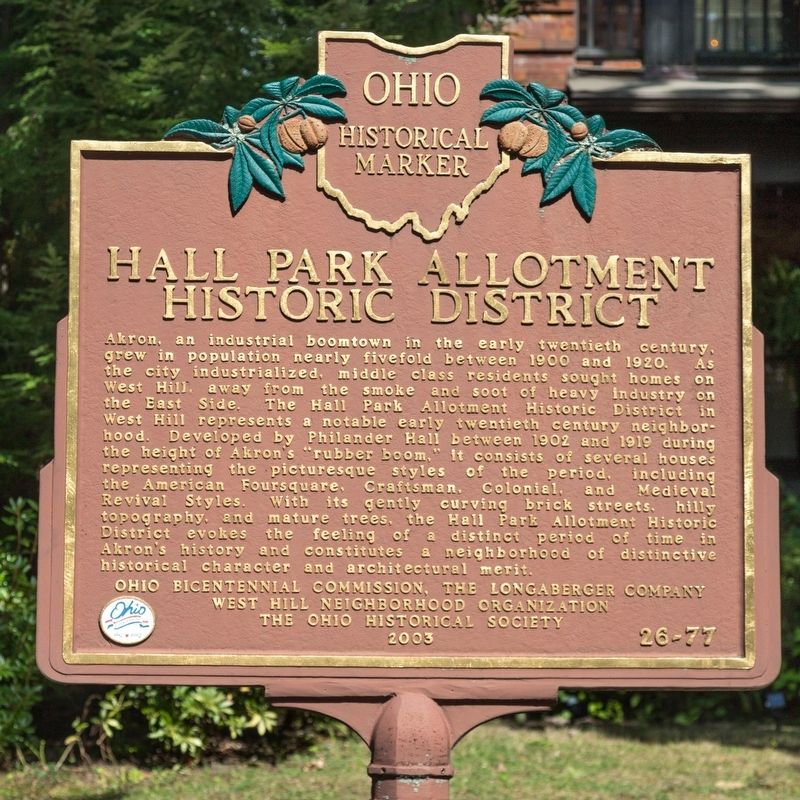 Hall Park Allotment Historic District Marker image. Click for full size.