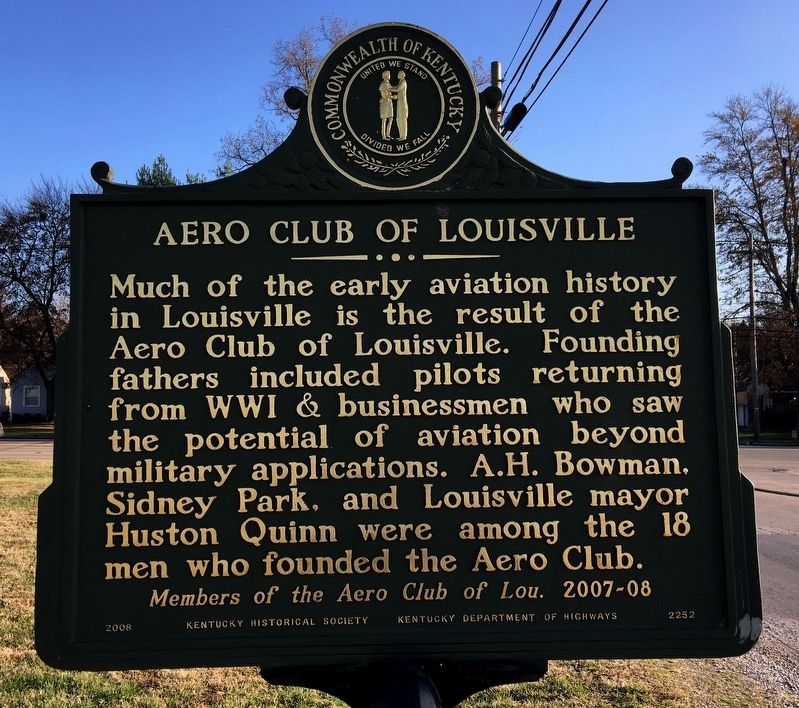 Aero Club of Louisville Marker image. Click for full size.