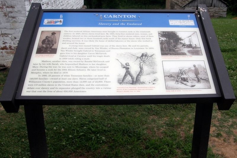 Carnton Marker. Click for full size. Carnton Marker image. Click for full size.