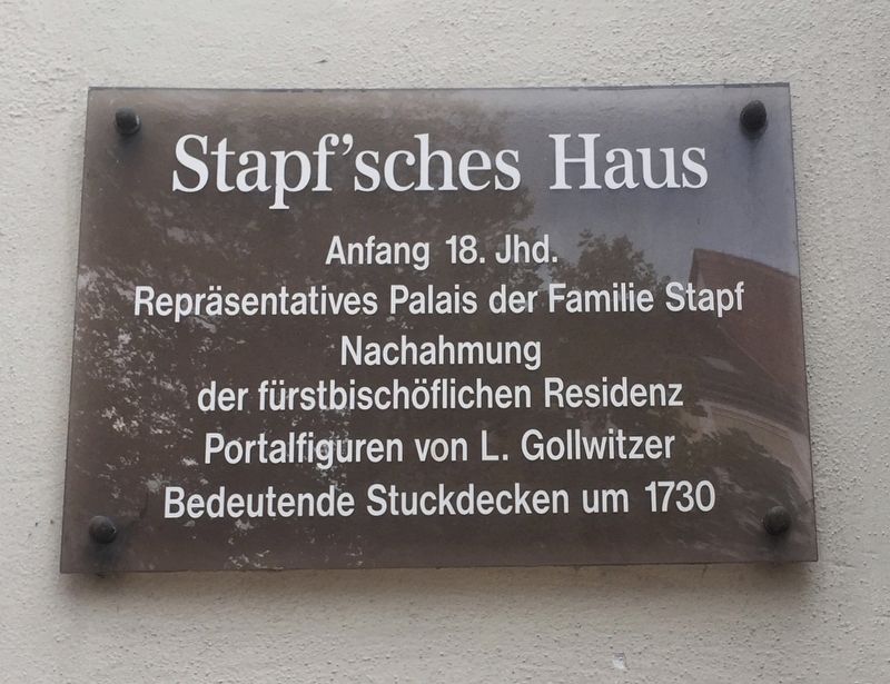Stapf'sches Haus / Stapf House Marker. Click for full size. Stapf'sches Haus / Stapf House Marker image. Click for full size.