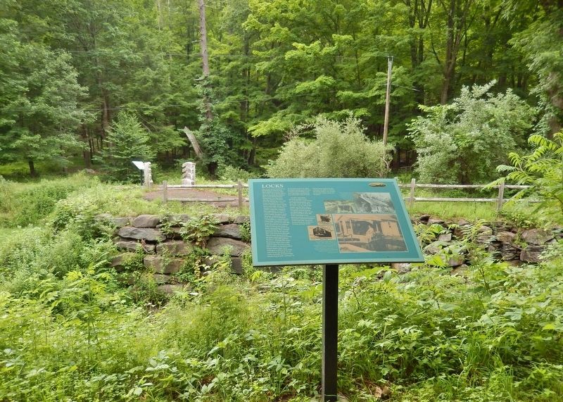 Locks Marker • <i>wide view<br>Lock No. 50 ruins in background)</i> image. Click for full size.