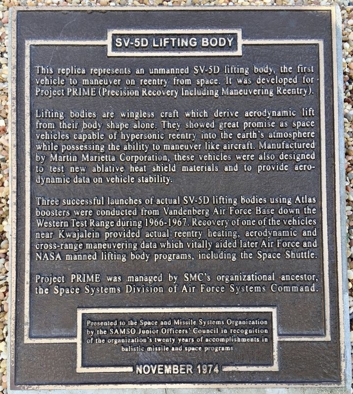 SV-5D Lifting Body Marker image. Click for full size.