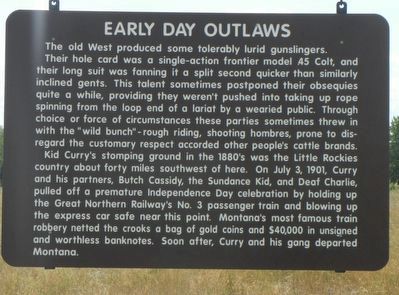 Early Day Outlaws Marker image. Click for full size.