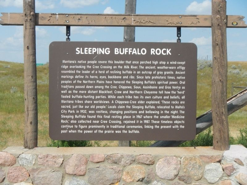 Sleeping Buffalo Rock Marker image. Click for full size.