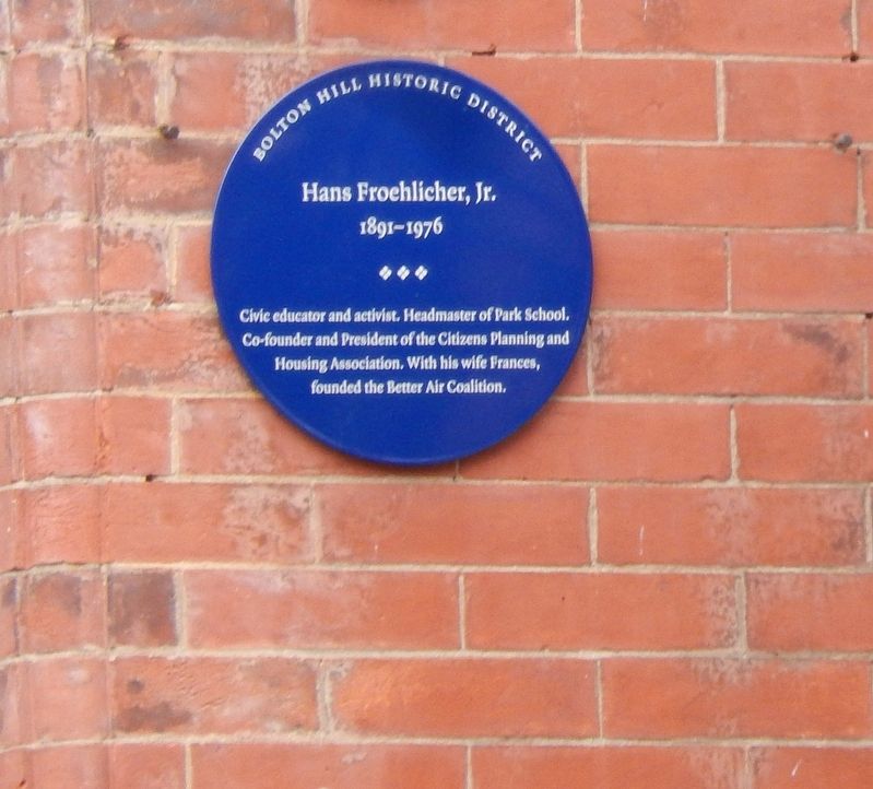 Hans Froehlicher, Jr. Marker image. Click for full size.