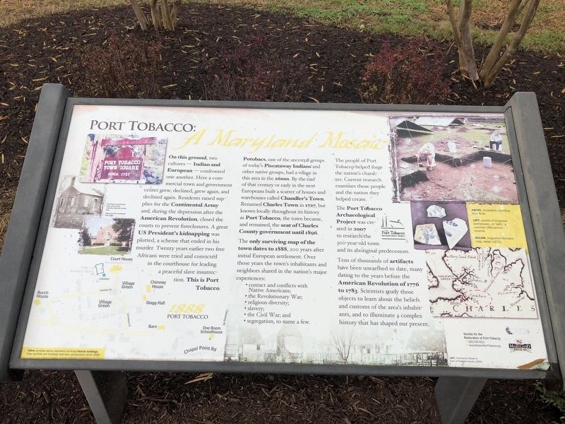 port tobacco md history Port Tobacco: A Maryland Mosaic Historical Marker