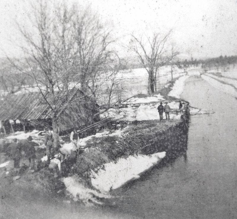 Marker detail: The canal in winter near Westbrookville image. Click for full size.