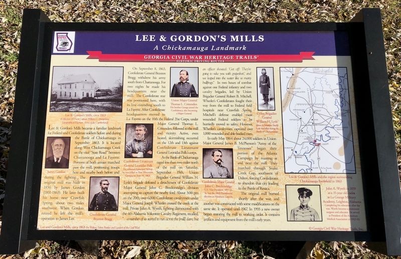 Lee & Gordon's Mills Marker. Click for full size. Lee & Gordon's Mills Marker image. Click for full size.