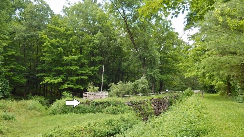 Lock No. 50 Sluiceway Remnants<br>(<i>visible on left</i>). Click for full size. Lock No. 50 Sluiceway Remnants<br>(<i>visible on left</i>) image. Click for full size.