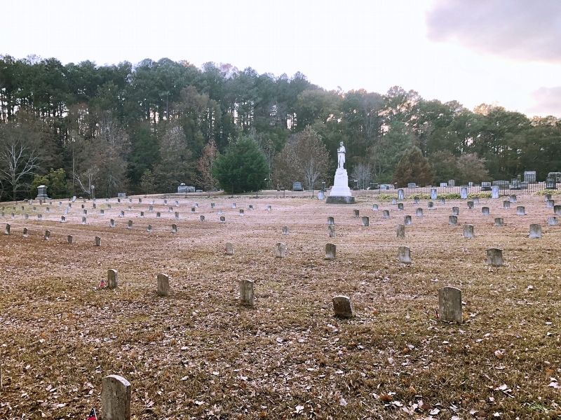 Some of the unknown soldier grave markers and the Confederate Monument image. Click for full size.