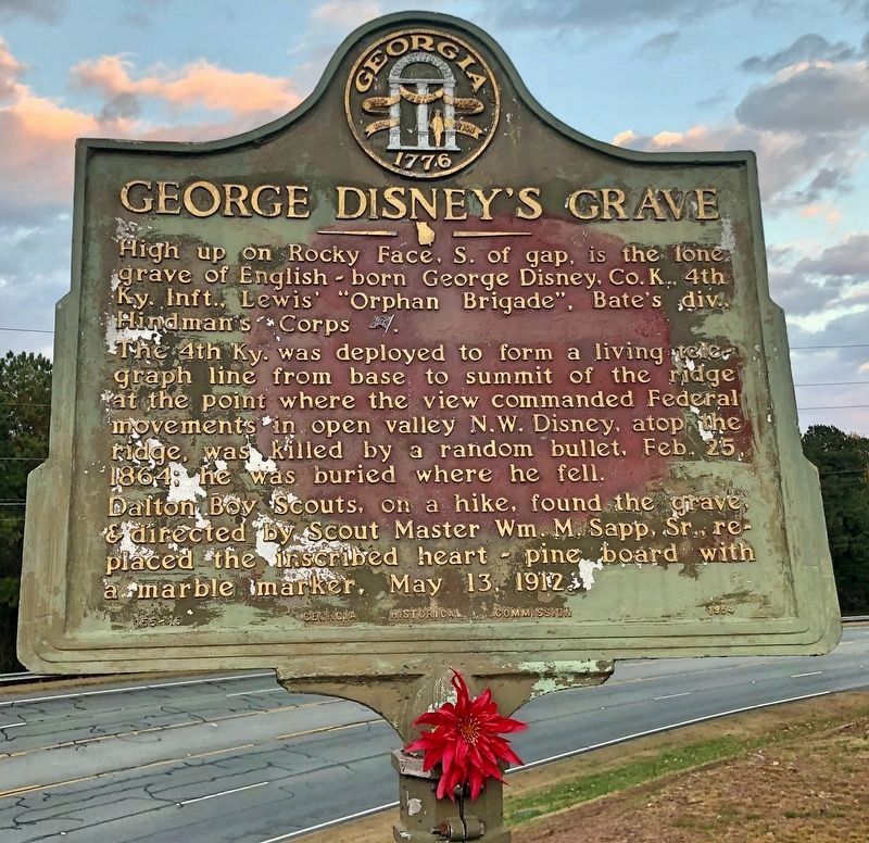 George Disney's Grave Marker at its moved location. image. Click for full size.