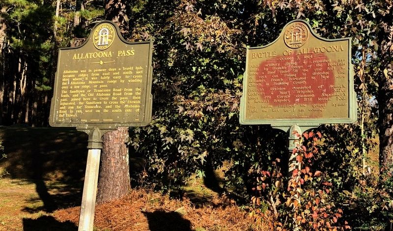 Two nearby markers about Allatoona. image. Click for full size.