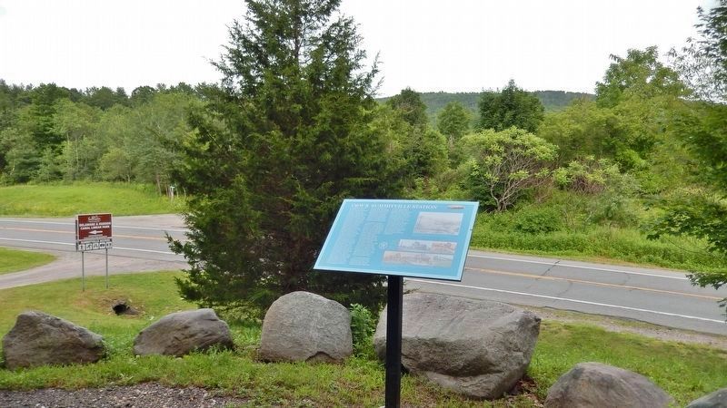 O&W & Summitville Station Marker • <i>wide view<br>(US Hwy 209 in background)</i> image. Click for full size.