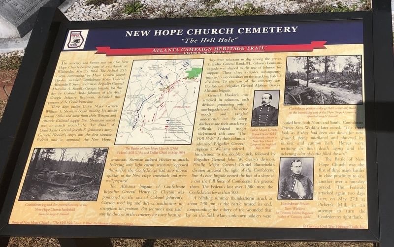 New Hope Church Cemetery Marker. Click for full size. New Hope Church Cemetery Marker image. Click for full size.