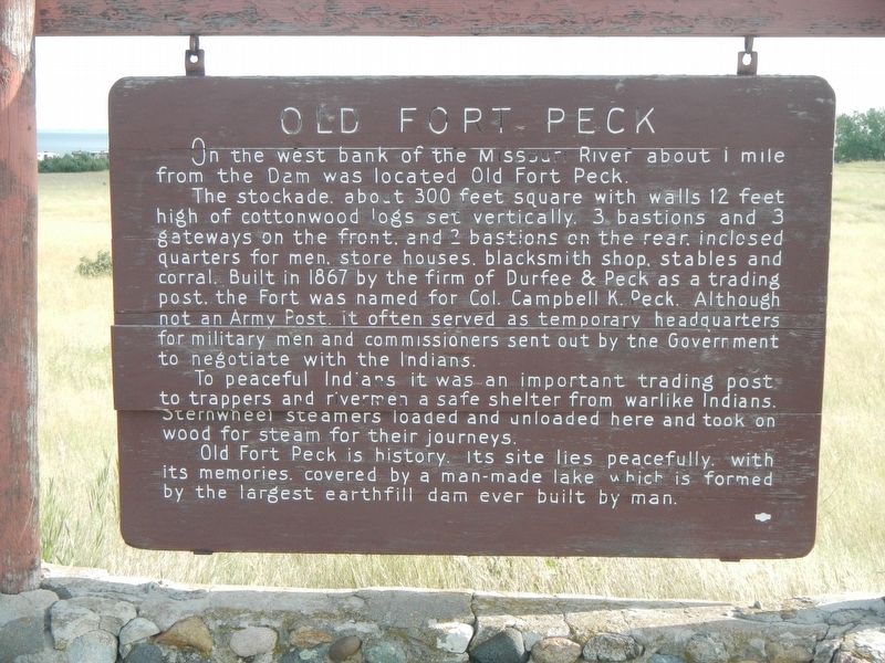Old Fort Peck Marker image. Click for full size.
