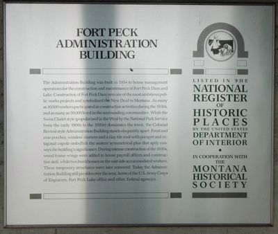 Fort Peck Administration Building Marker image. Click for full size.
