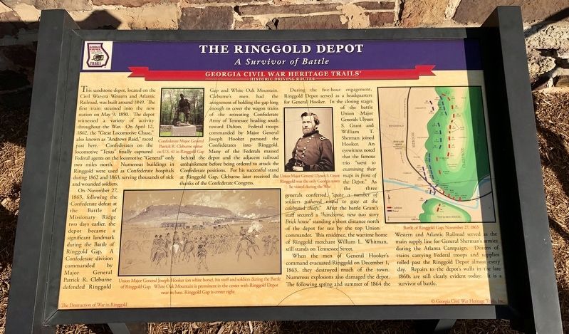 The Ringgold Depot Marker (before replacement) image. Click for full size.