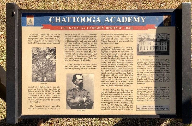 Another Chattooga Academy marker to left of this marker. image. Click for full size.