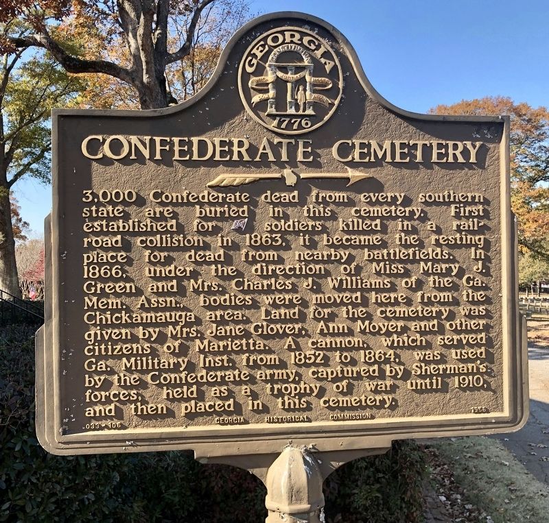 Nearby Confederate Cemetery Marker image. Click for full size.
