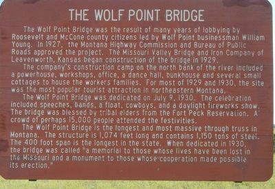 The Wolf Point Bridge Marker image. Click for full size.