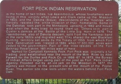 Fort Peck Indian Reservation Marker image. Click for full size.