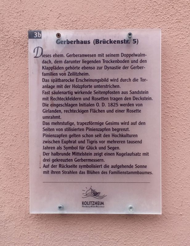 Gerberhaus / Tanner's House (Brueckenstrasse 5) Marker. Click for full size. Gerberhaus / Tanner's House (Brueckenstrasse 5) Marker image. Click for full size.